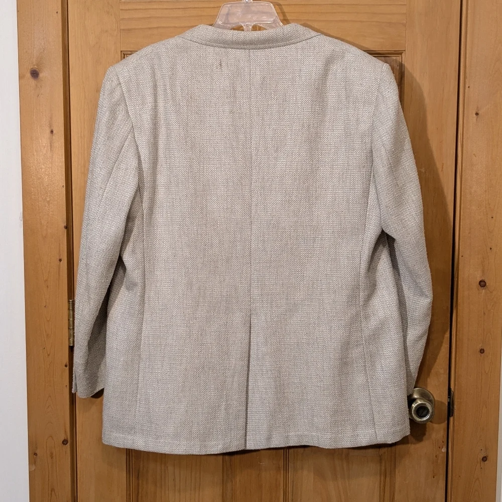 Vintage Kuppenheimer Tweed Sport Coat Wool Blazer Jacket Beige Winter Men's 46L